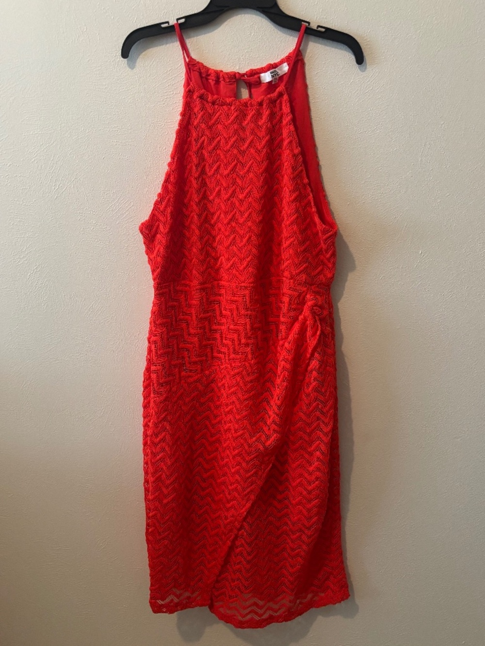 Madden NYC Women's Orange Crochet Summer Lace Midi Dress - Size XL